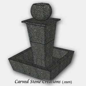 Tolken Fountain, H50" x D36", Charcoal Grey Granite