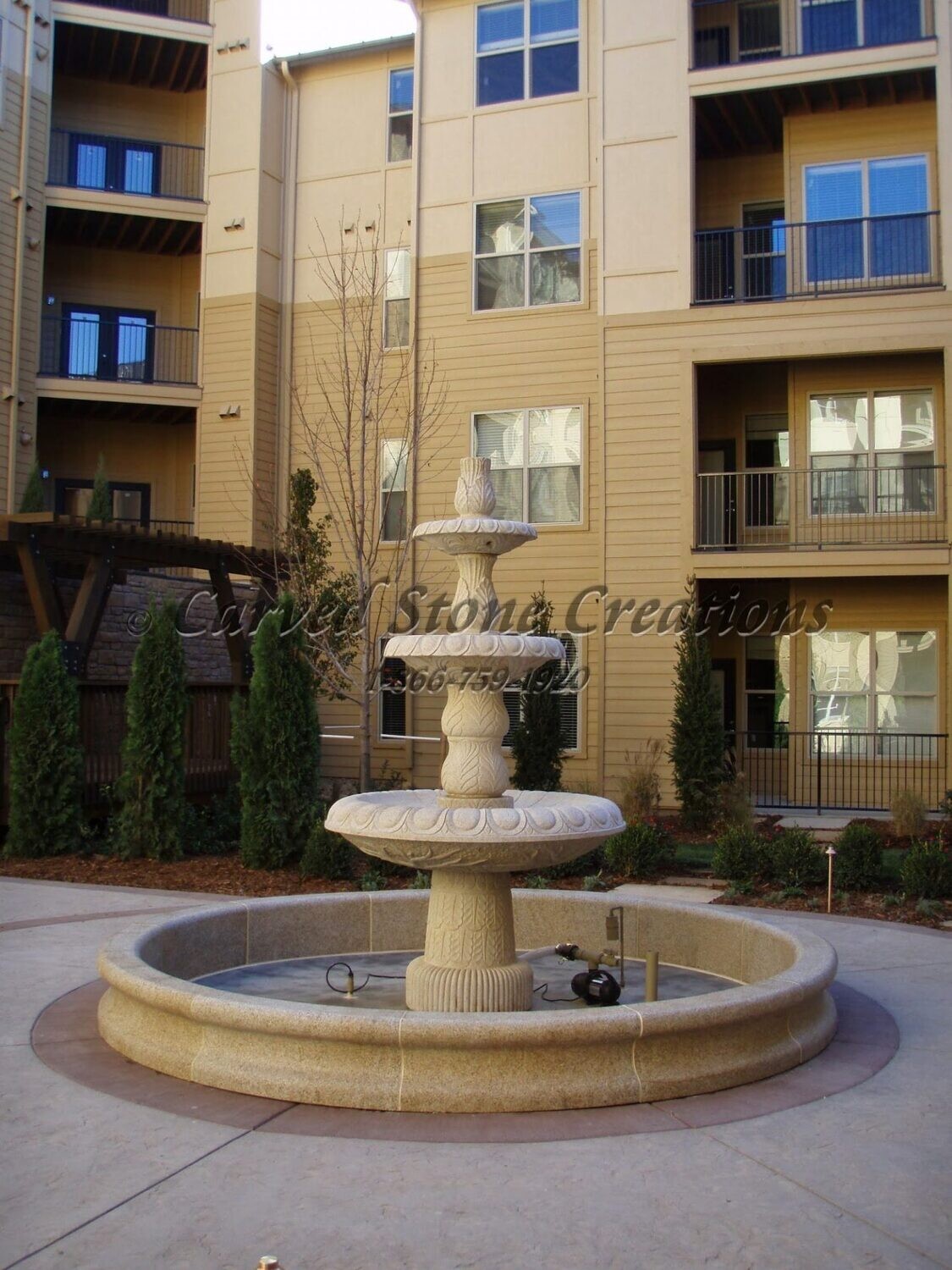 Round Contour Fountain Pool Surround front view