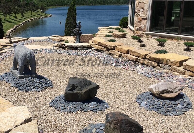 Flat Tumbled Pebbles, Black 44LB
