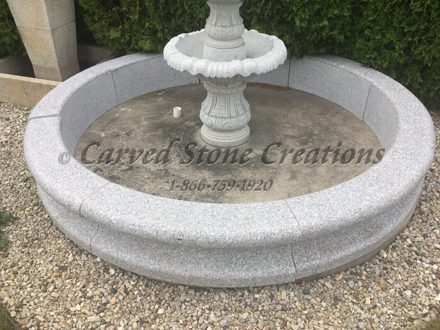 8' Round Contour Surround, Wild Rose Granite
