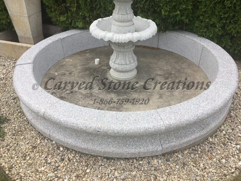8' Round Contour Surround, Wild Rose Granite
