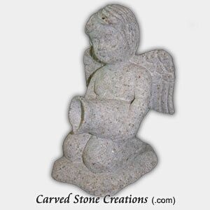 Small Kneeling Angel Finial, Giallo Fantasia
