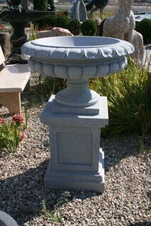 Victorian Urn Fountain 1-Tier, D30" x H42", Charcoal Grey Granite
