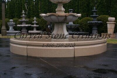 12' Round Cypress Fountain Surround, Golden Cypress Granite