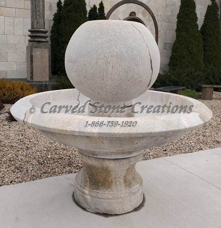 Wide Urn Bubbling Sphere Fountain
