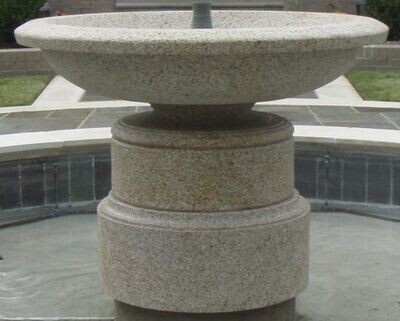 5' Urn-style Pedestal Fountain. Golden Sesame Granite
