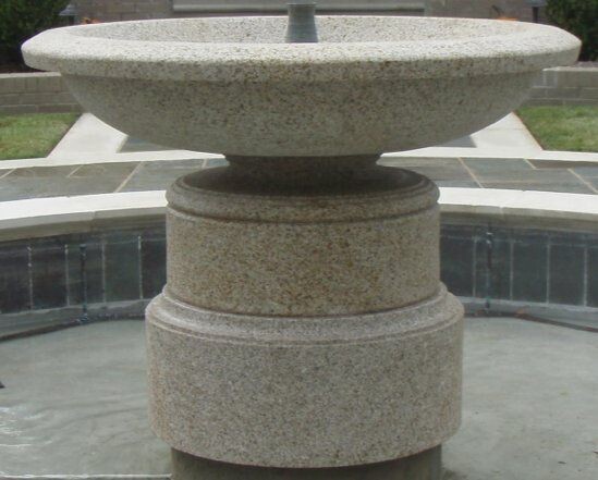 5' Urn-style Pedestal Fountain. Golden Sesame Granite
