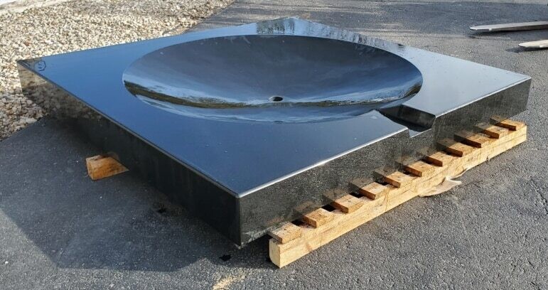Absolute Black Granite Contemporary Fountain Bowl
