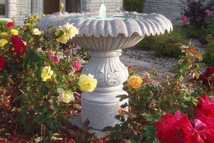 Wild Rose Urn Fountain, D39" x H34", Wild Rose Granite
