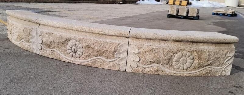 15 FT Dia x 18 IN Tall Relief Carved Rockfaced Pool Surround
