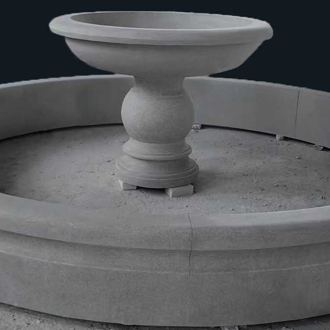 4′ Wide Urn Fountain with Pedestal, Golden Cypress Granite
