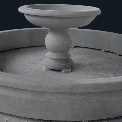 4′ Wide Urn Fountain with Pedestal, Golden Cypress Granite