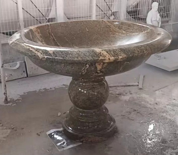 4′ Wide Urn Fountain with Pedestal, Cabo Sands Granite
