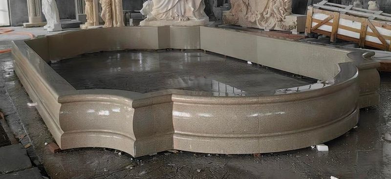 Medallion Pool Surround in Golden Cypress Granite
