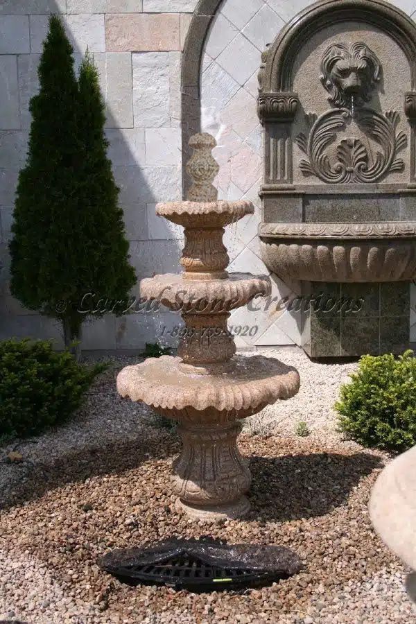 Boy with Thorn 3-Tier Fountain, D30" x H65-72", Giallo Fantasia Granite