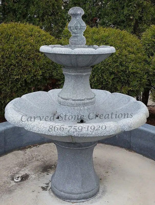 Children With Umbrella Fountain, Charcoal Grey Granite