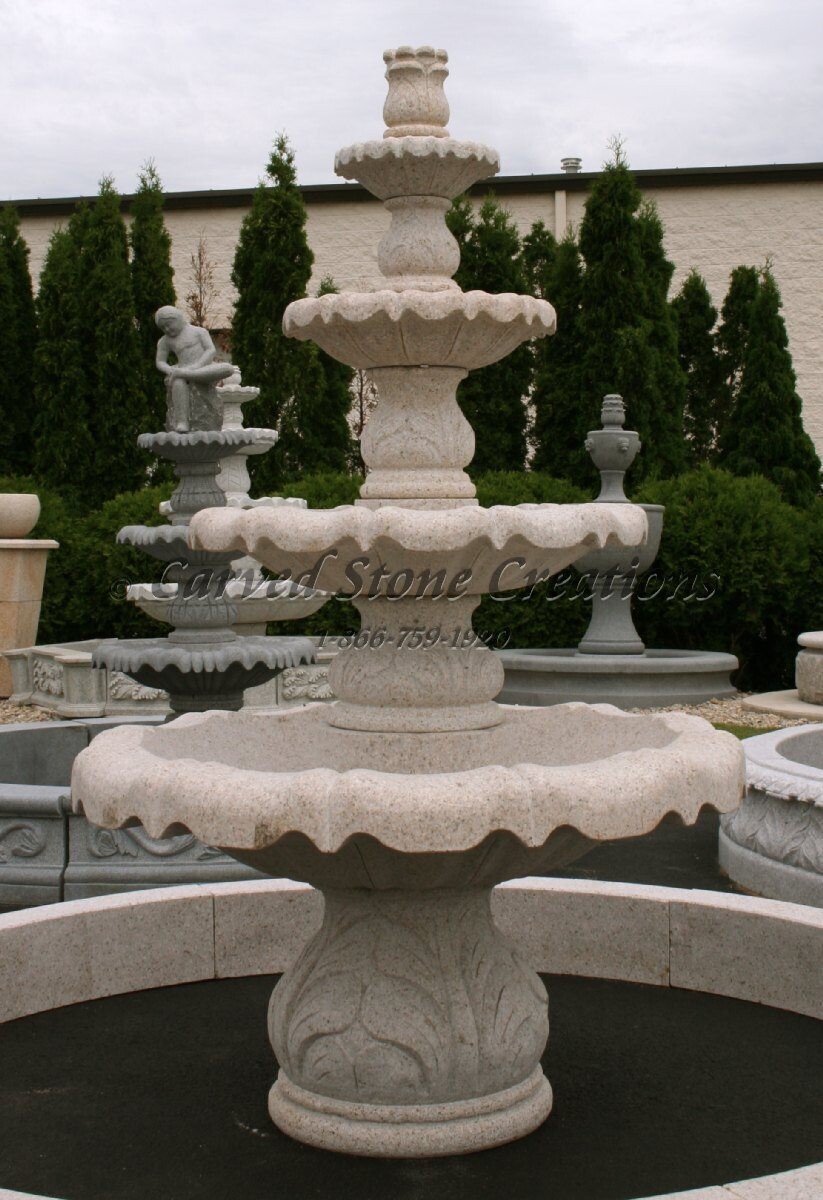 4-Tier Acanthus Leaf Fountain, D48 4-Tier Acanthus Leaf Fountain