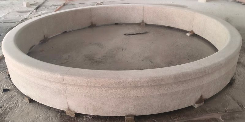 10' Round Cypress Fountain Surround, Light Golden Sesame Granite