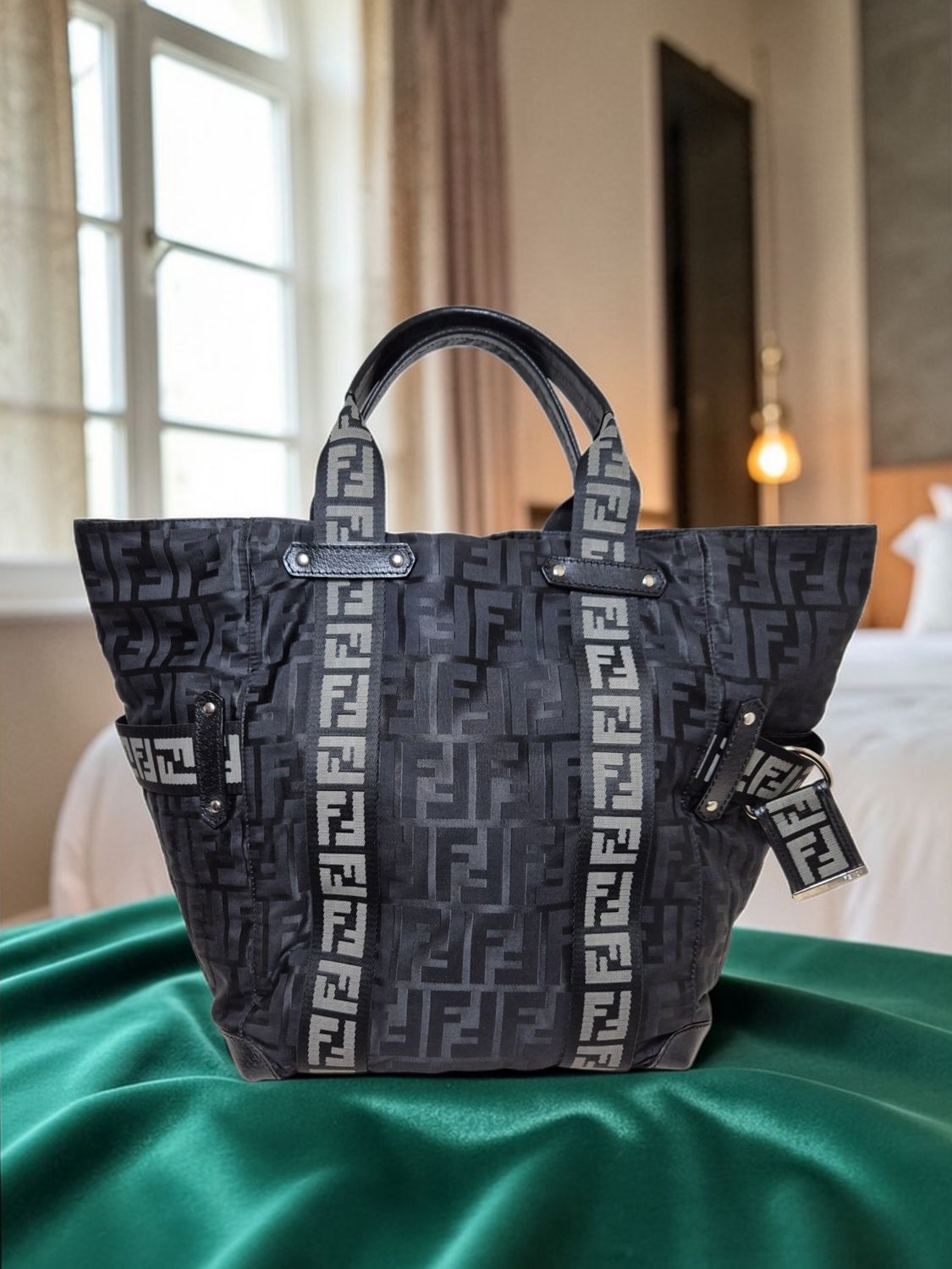 ⭐️ Vintage Fendi Zucca FF Logo Tote, Y2K Lagerfeld era.