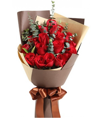 Timeless Passion: One Dozen Red Roses Bouquet