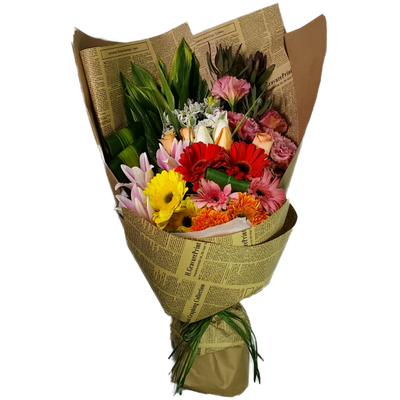 Radiant Sunrise Mixed Flower Bouquet
