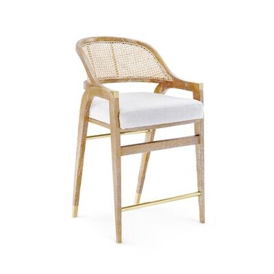 Cane Back Counter Stool Natural / White