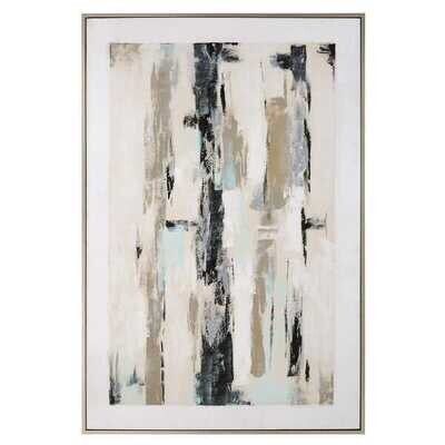 Blue, Navy and Silver Hand Painted Canvas