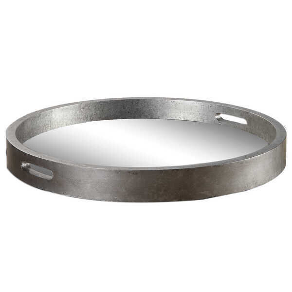 Antique Silver Finish 22-inch Tray