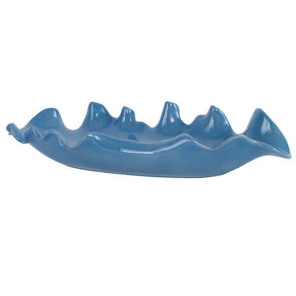 Blue Ruffled Bowl - 24 inches Long