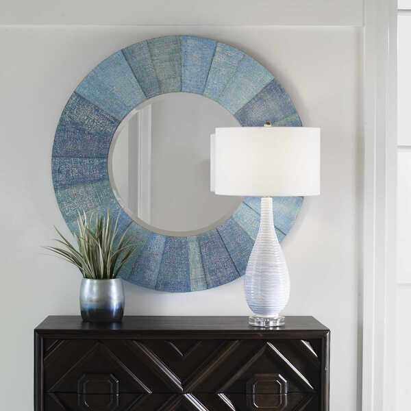 Blue Isle Round Mirror