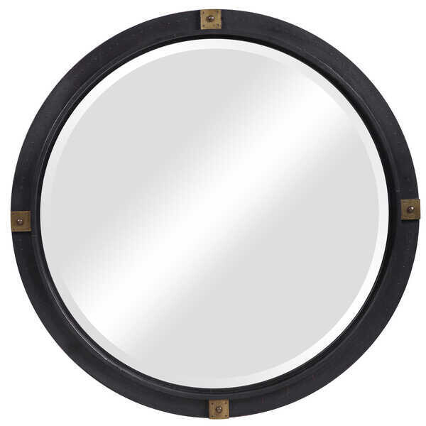 Bronze with Copper Accents Round Mirror 36"
