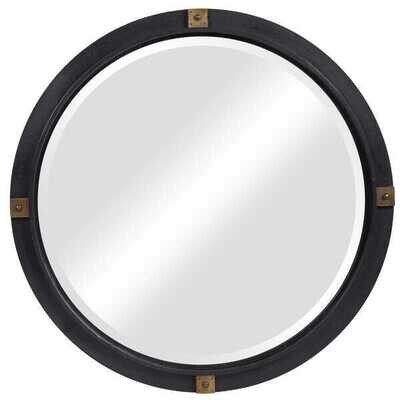 Bronze with Copper Accents Round Mirror 36"