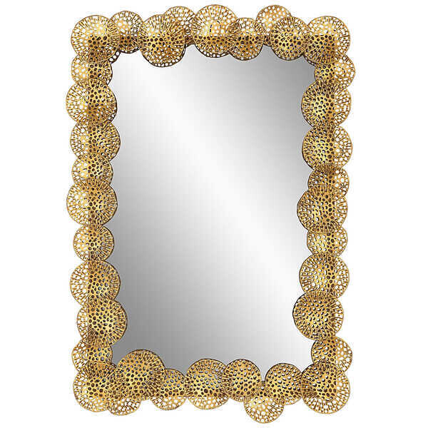 Golden Lotus Leaf Tropical Mirror