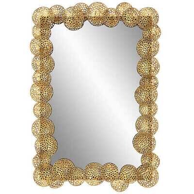 Golden Lotus Leaf Tropical Mirror