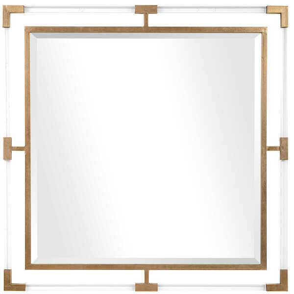 Contemporary Square Mirror Gold