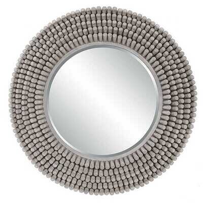 Gray Port Style Round Mirror