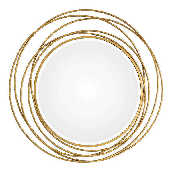 Whirl Round Mirror in Gold