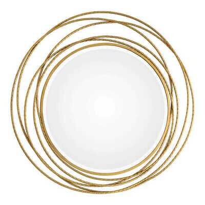 Whirl Round Mirror in Gold