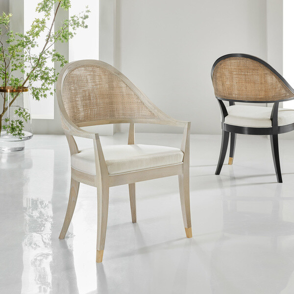 White and Cane Chair
