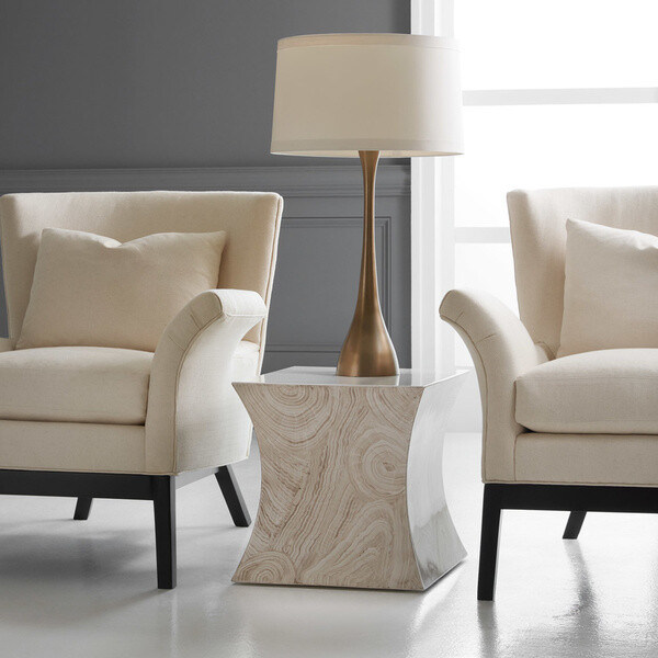 Chairside Table Fossil Wood Motif