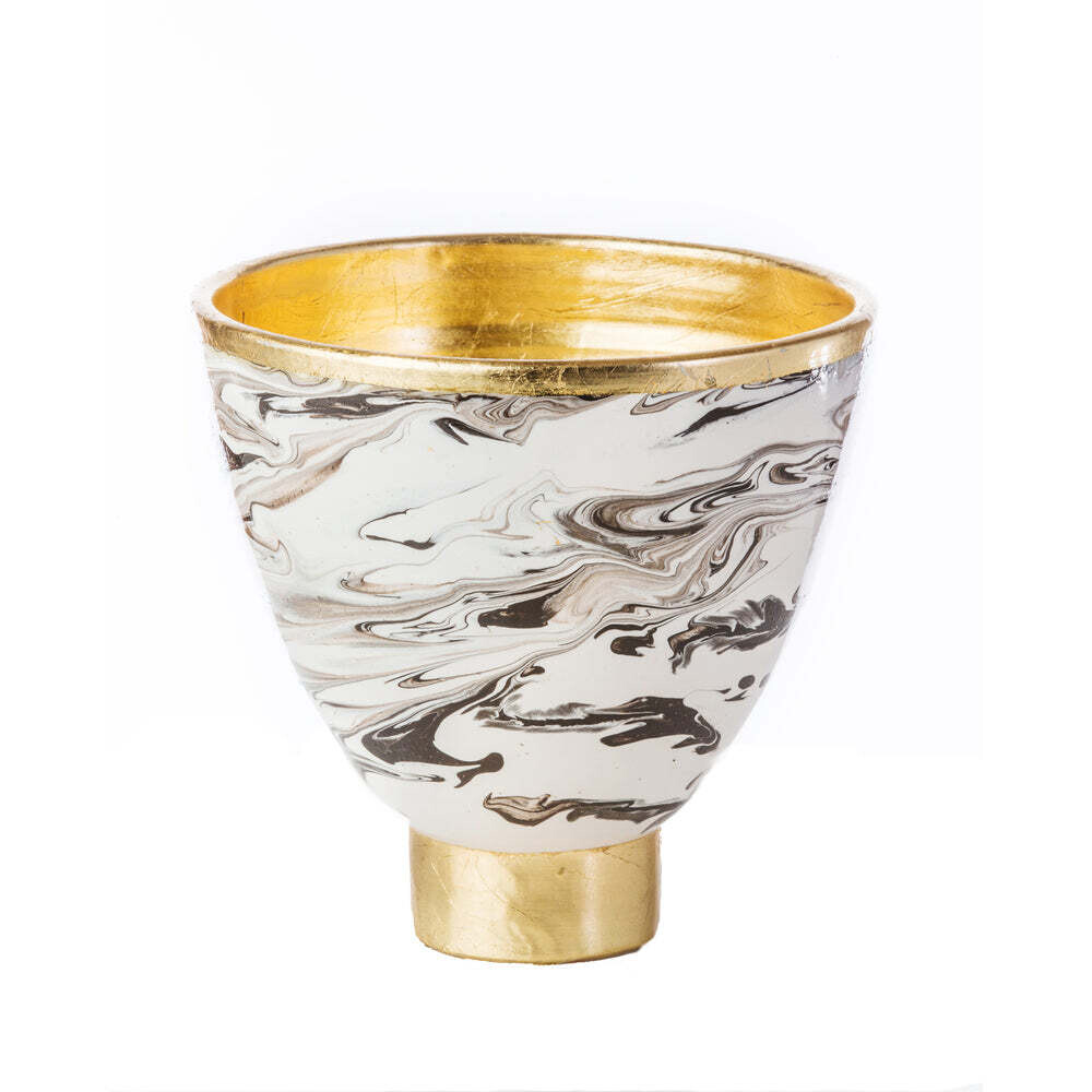 Black and White Marble Cachepot