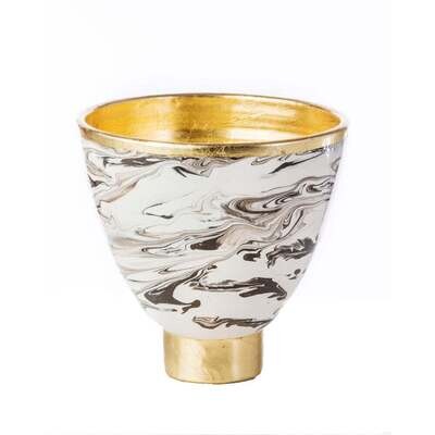 Black and White Marble Cachepot