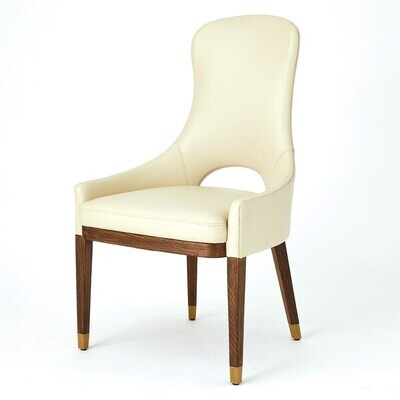 Ivory Leather Dining Chair