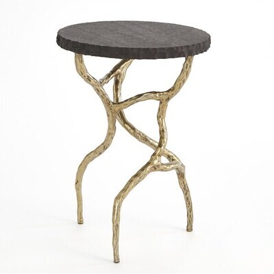 Root Table with Black Marble