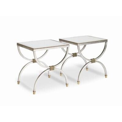 Silver Leaf Cocktail Table with Mirrored Top