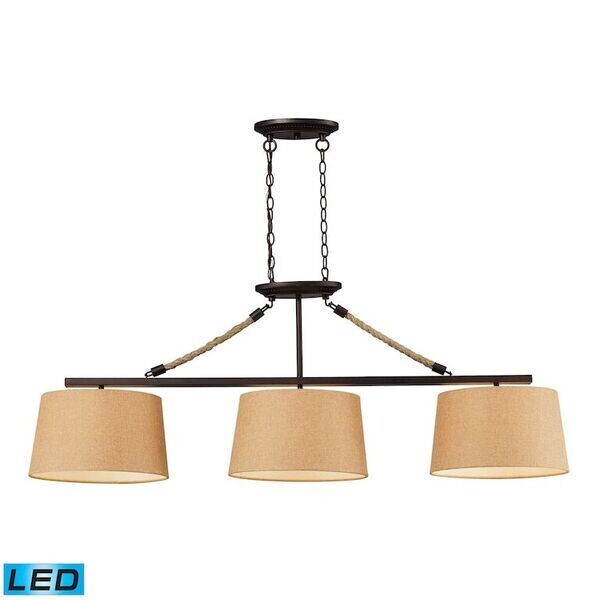 Natural Rope 54" 3-Light Linear Chandelier