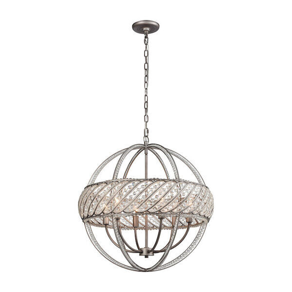 Glass Beaded Orb 6-Light Chandelier