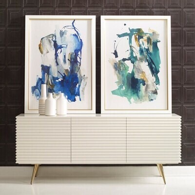 Three Door 66" Console Cabinet