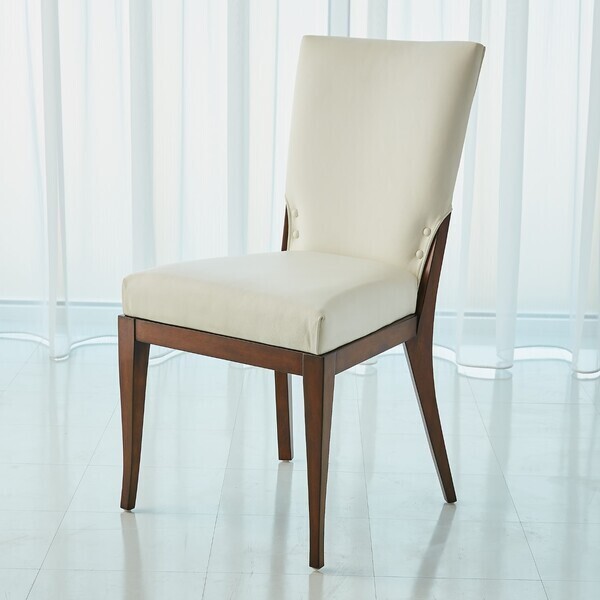 White Leather Dining Chair