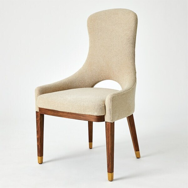 Cream and Wood Dining Chair